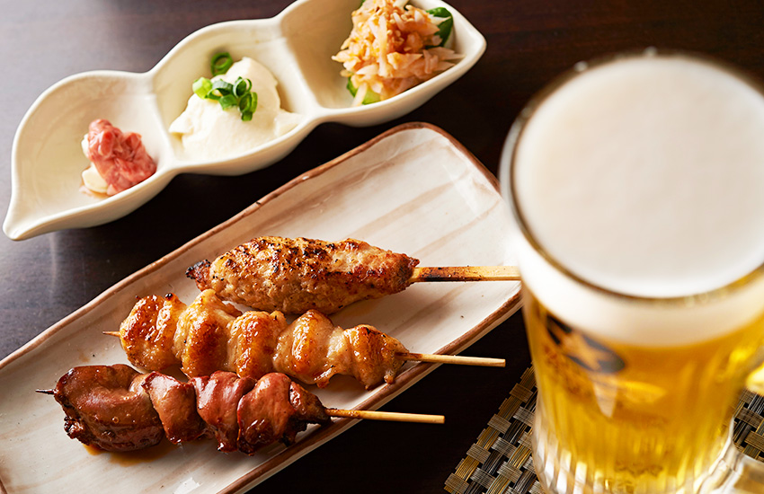 ビールと焼き鳥